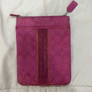 Coach (rare pink) monogram crossbody bag.